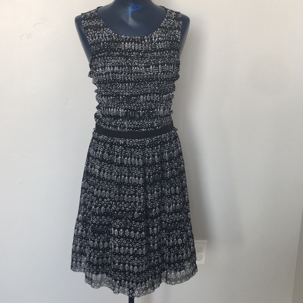 Anthropologie PostCard black and white dress